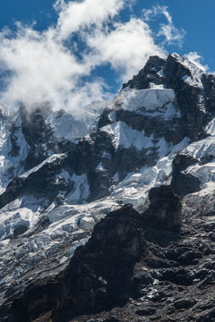 Epic Andes Mountain Peaks with clouds