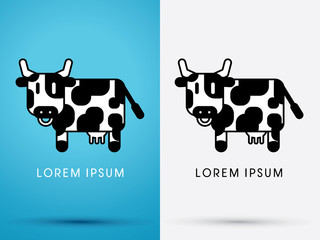 Cow, Dairy cattle graphic vector.