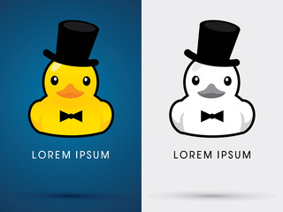 Duck ,hat and tuxedo graphic vector