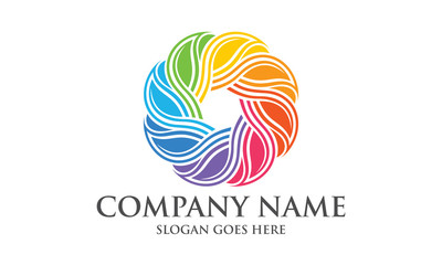 Colorful Elegant Abstract Circular Logo Image Vector