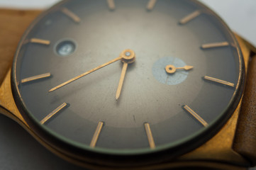 Detail of watch machinery. vintage watch