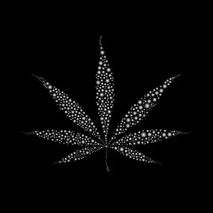 Vector marijuana leaf. Abstract silhouette with gradient