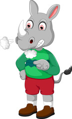 angry rhino cartoon