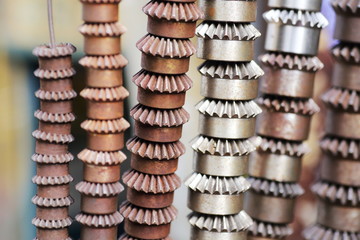Gear metal wheels close-up