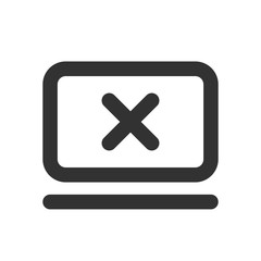 Flat Cancel icon inside monitor