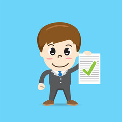 business man sign to answer correct 