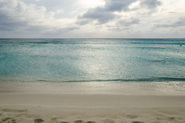 Panorama view of the turquoise Caribbean sea