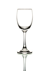 Clear wine glass on clear glass.