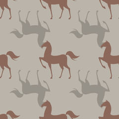 Colorful Seamless Pattern with Horse. Vector illustration