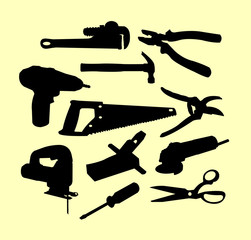 Service tools silhouette. Good use for symbol, logo, web icon, mascot, sign, sticker, or any design you want.