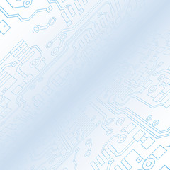 Modern abstract technological background with a circuit board texture. Hi tech vector Illustration. Perspective view.