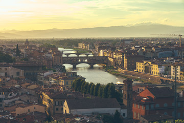 River Arno with bridge Ponte Vecchio