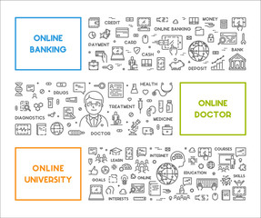 Vector line web concept online services