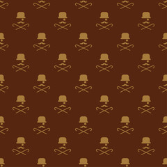 Seamless vector background with Hipsters. Print. Repeating background. Cloth design, wallpaper.
