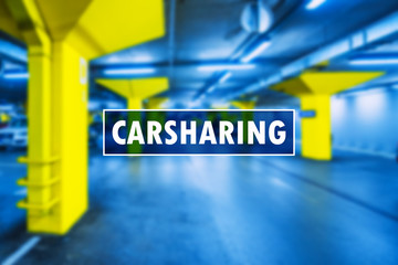 Car sharing or carsharing concept
