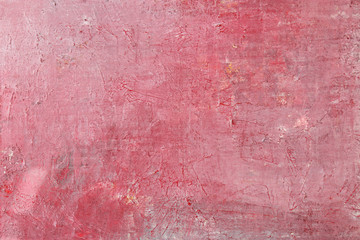 Red wall textures imitated by acrylic on canvas. Rough background.