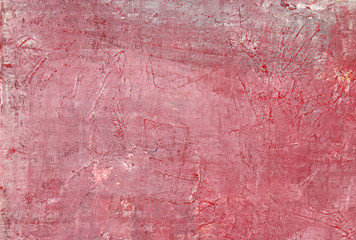 Red wall textures imitated by acrylic on canvas. Rough background.