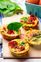 Egg Muffins with Sausage, Spinach, and Cheese
