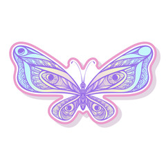 Fototapeta na wymiar Butterfly fashion patch, badges, stripes, stickers. This illustr