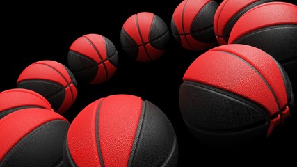 Basketball. 3D illustration. 3D CG. High resolution.