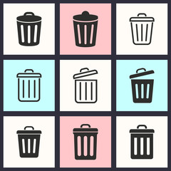 Bin icon set.