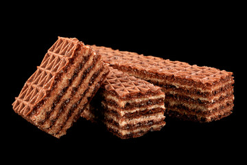 Brown wafer on black