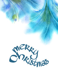 Fototapeta na wymiar Christmas Card. Watercolor Illustration.