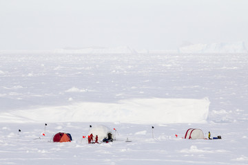 Ice camp of a polar research expedition