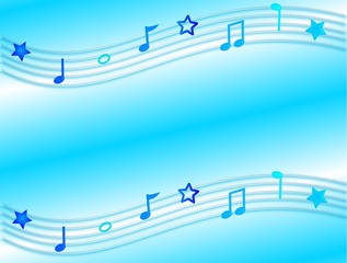 音符　スカイブルー　背景素材
