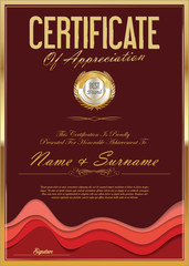 Certificate retro design template