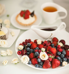 healthy breakfast with fruits