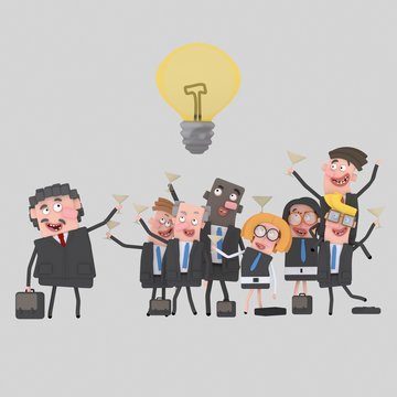 Teamwork toasting with champagne for a good idea.

Custom 3d illustration contact me!
