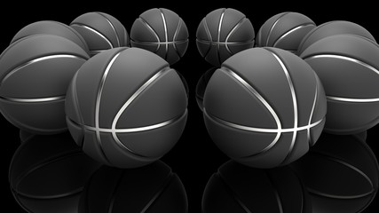 Obraz premium Basketball. 3D illustration. 3D CG. High resolution.