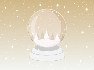 Fototapeta na wymiar Transparent snow globe. Holiday toy. Vector illustration.