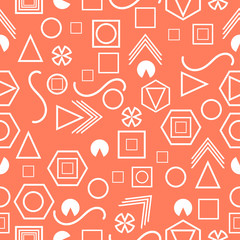 Seamless pattern with geometric figures in the Memphis style. Vector illustration