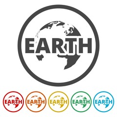 Pictograph of globe, earth icon