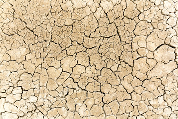 Dried and cracked sandy soil from a drained desert lakebed