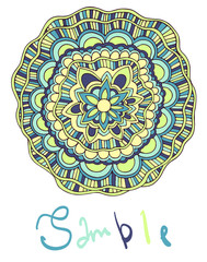 Ethnic ornamental boho background with place for text. Vector floral banner with flowers. For inviting, greeting cards, labels.