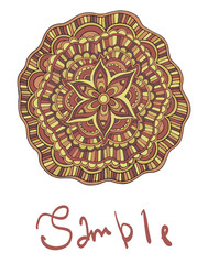 Ethnic ornamental boho background with place for text. Vector floral banner with flowers. For inviting, greeting cards, labels.