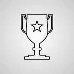 Trophy star line icon vector
