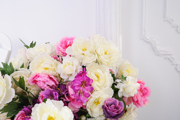 beautiful bouquet of flowers on a white background in the Studio