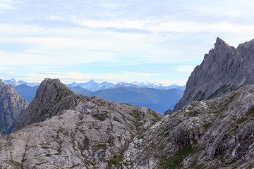 Fototapeta na wymiar Sexten Dolomites mountain panorama in South Tyrol, Italy