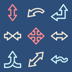 Arrows mobile icon, next step vector web sign. Business infograp