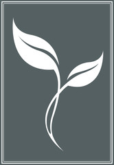 Vector stylized natural silhouette of leaf isolated. Ecology sign.