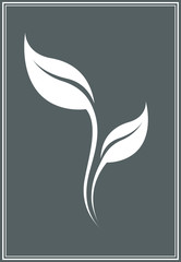 Vector stylized natural silhouette of leaf isolated.  Ecology sign.