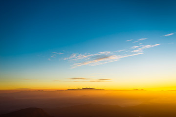 Fototapeta na wymiar Sunrise on the mountain Adam's Peak. Sri Lanka
