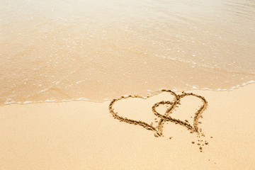 hearts on the beach