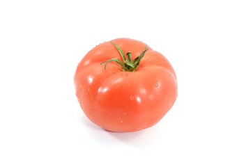 Juicy single organic heirloom tomato