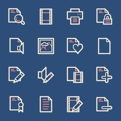 Document web icons set