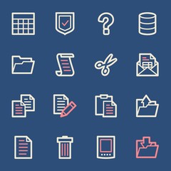 Document web icons set